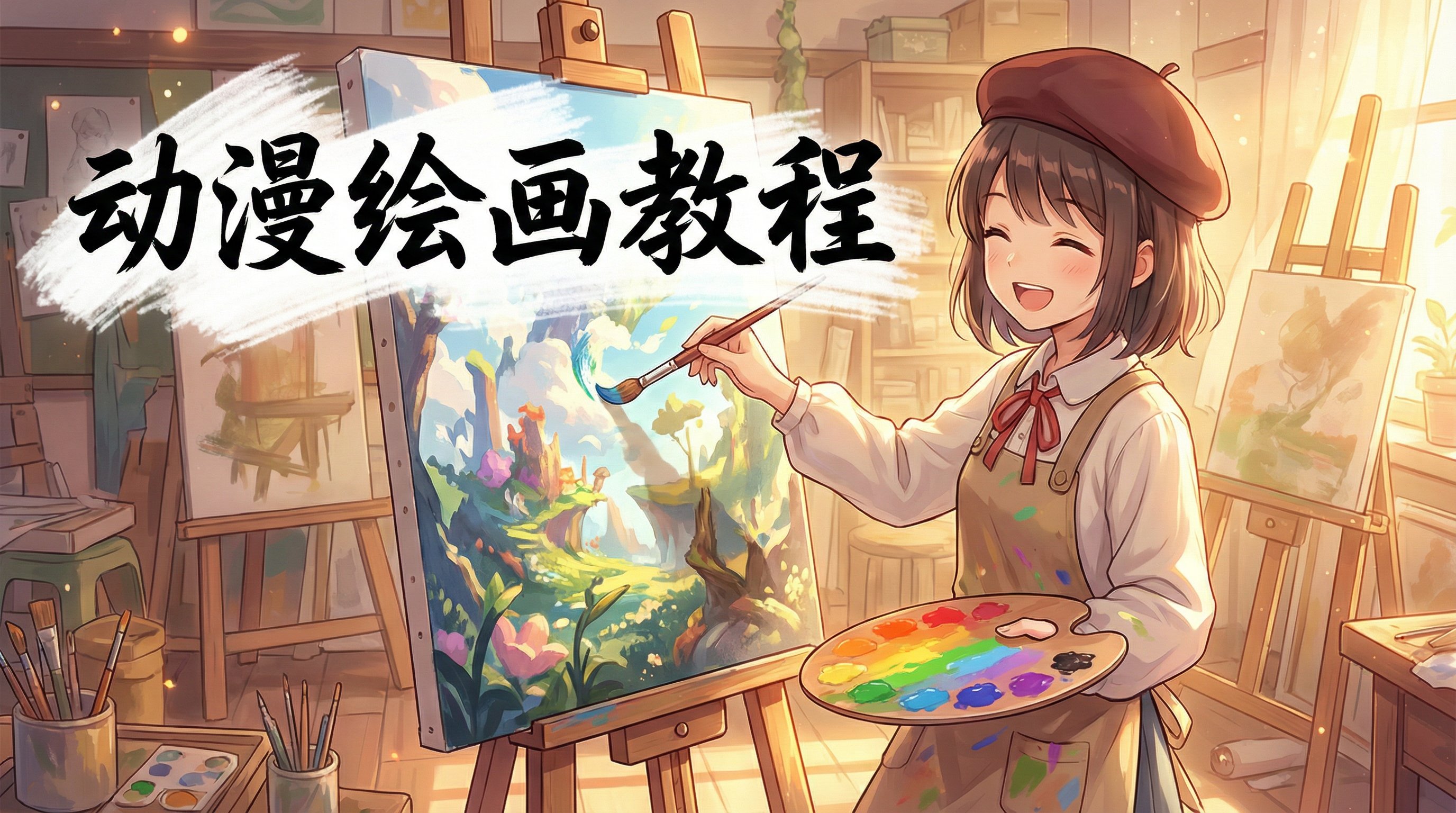 溏心vlog动漫绘画教程-水彩动漫演示